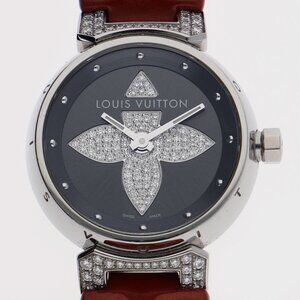 LOUIS VUITTON Watches Q121F Stainless Steel/leather Quartz